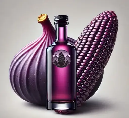 Vodka de Mashua negra con Higo y Maiz morado